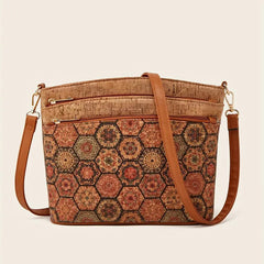 Damen-Schultertasche im Ethno-Stil aus PU-Leder in Braun 4