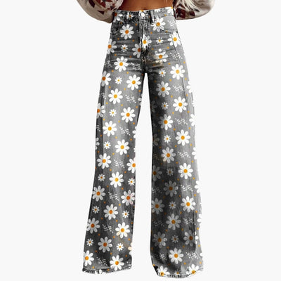 Damen Bedruckte Hose mit weitem Bein