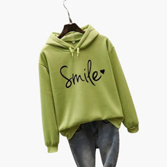 Damen Hoodie mit Kapuze und Frontprint in Grün