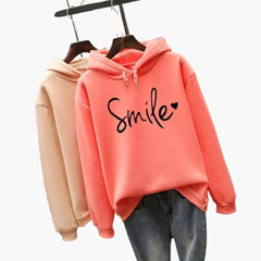 Damen Hoodie mit Kapuze und Frontprint in Orange