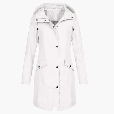 Damen Regenjacke mit Kapuze und Vordertaschen