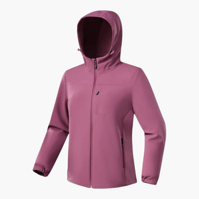 Damen Softshelljacke mit Kapuze und Reißverschluss