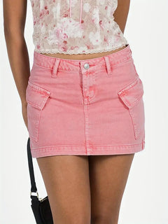 Damen Minirock mit Taschen in Rosa