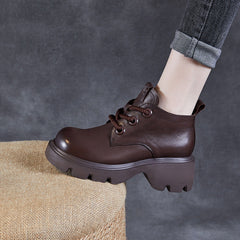 Maria | Stilvolle Plateau Dirndl Schuhe in Braun
