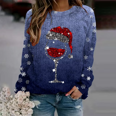 Damen Pullover Festlich Gemütlich Strickmaterial in Dunkelblau