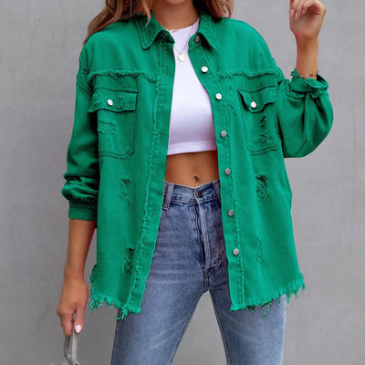 RalphMattew Zerfledderte Jeansjacke