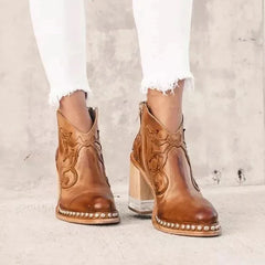 RalphMattew™ Norwich Bestickte Lederstiefel in Braun