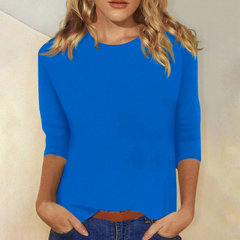 Rundhalsshirt mit Langen Ärmeln für Damen in Blau