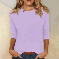 Rundhalsshirt mit Langen Ärmeln für Damen in Lila