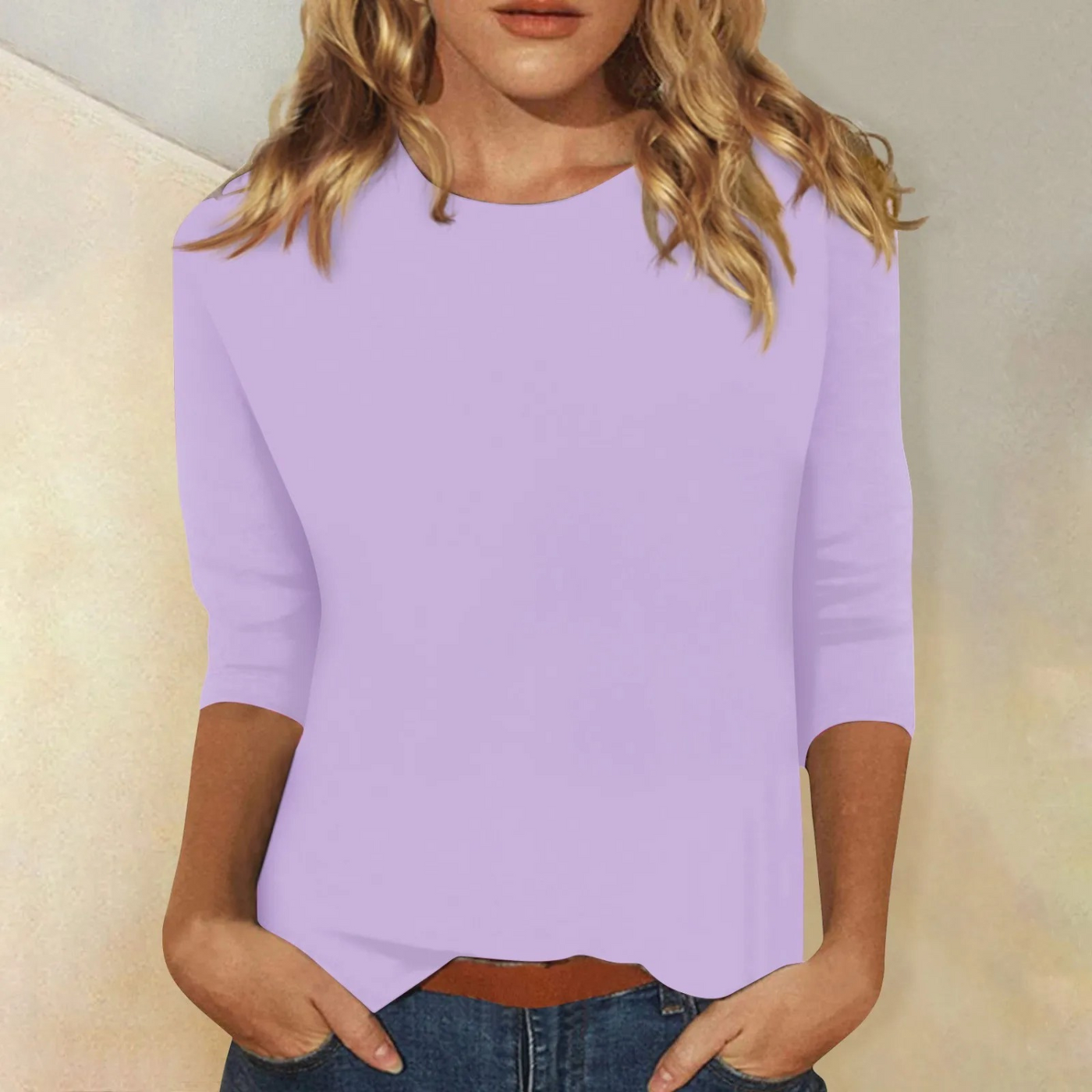 Rundhalsshirt mit Langen Ärmeln für Damen