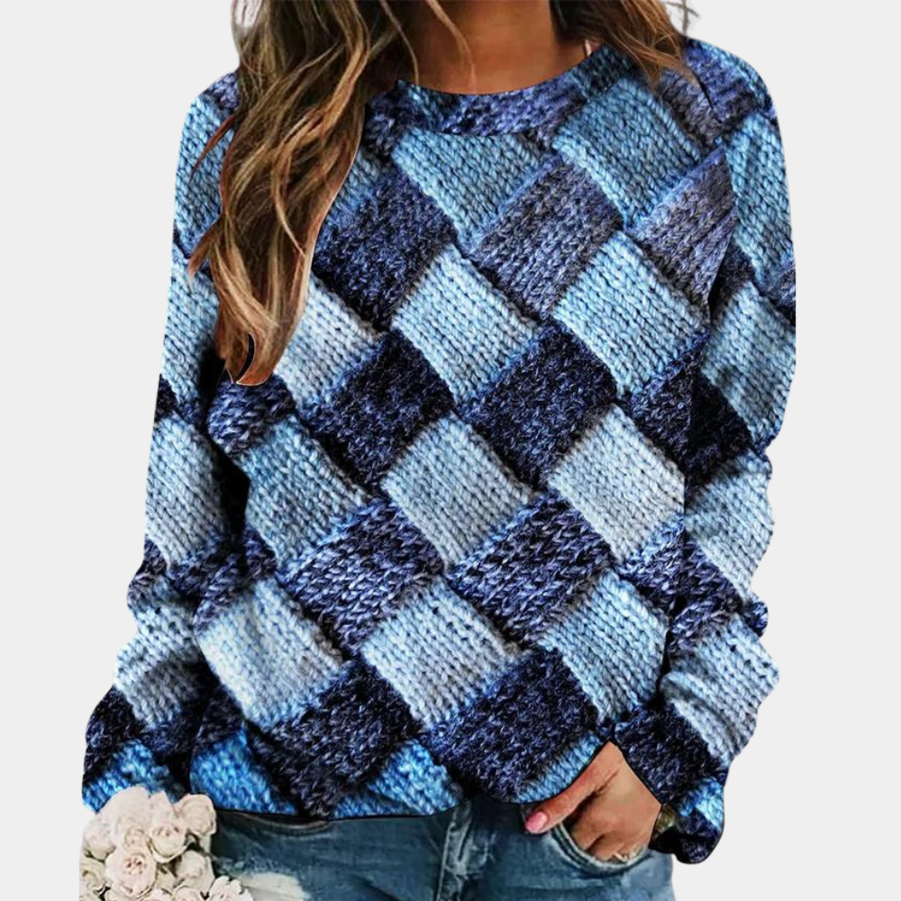 Bunter Strickpullover für Damen | Lässig