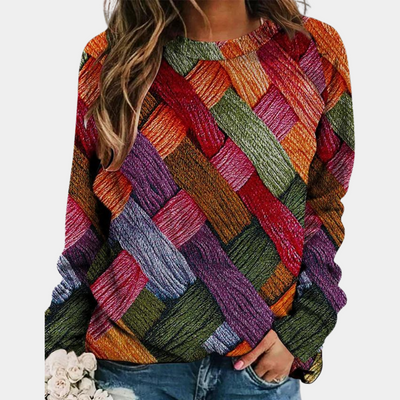 Bunter Strickpullover für Damen | Lässig