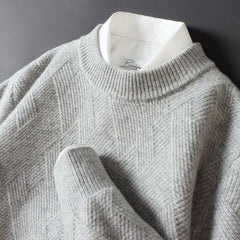Pullover Herren Rundhals Elegant | Feinstrick Design in Grau