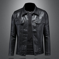 Ben - Biker-Lederjacke in Schwarz