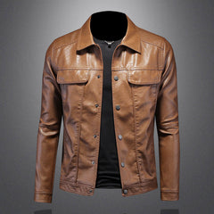 Ben - Biker-Lederjacke in Braun