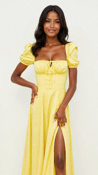 Daniela - Midikleid - Quadratische Halslinie