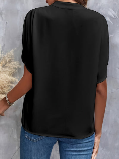 V-Ausschnitt-Bluse mit Schlitz für Damen