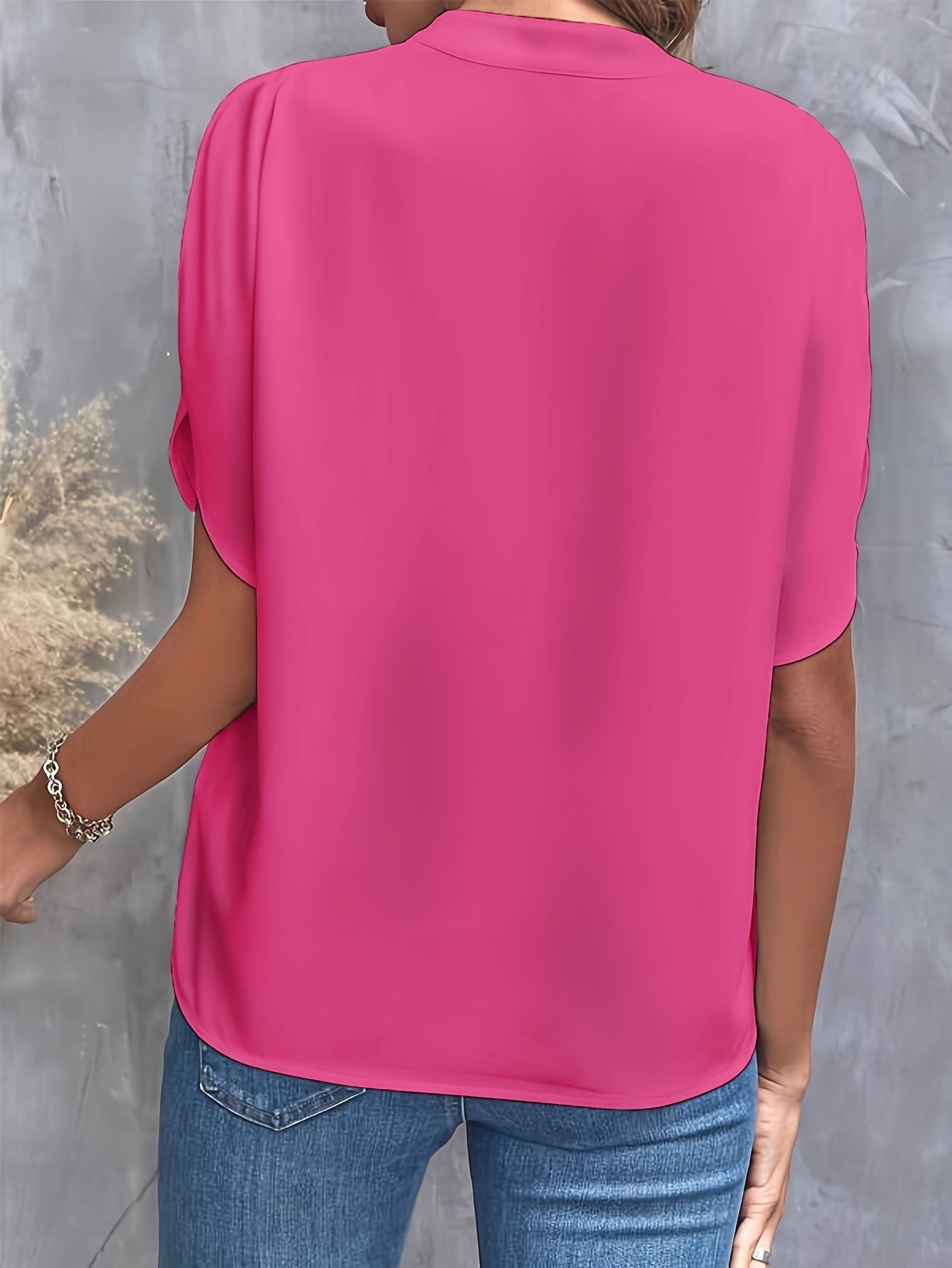 V-Ausschnitt-Bluse mit Schlitz für Damen