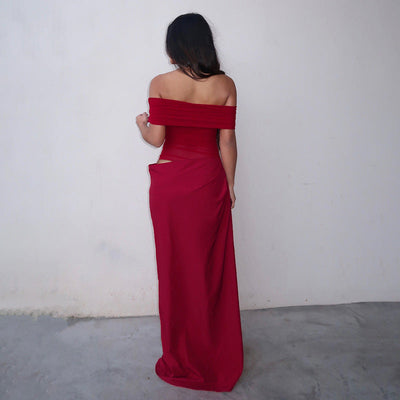 Bella | Langes Kleid aus Spitze Asymmetrisch