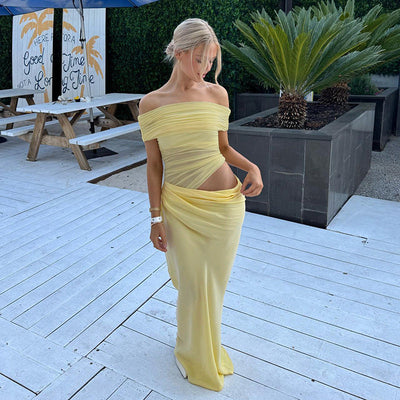 Bella | Langes Kleid aus Spitze Asymmetrisch