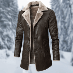 Severino - Herren Wintermantel mit Kuschelfaktor in Braun