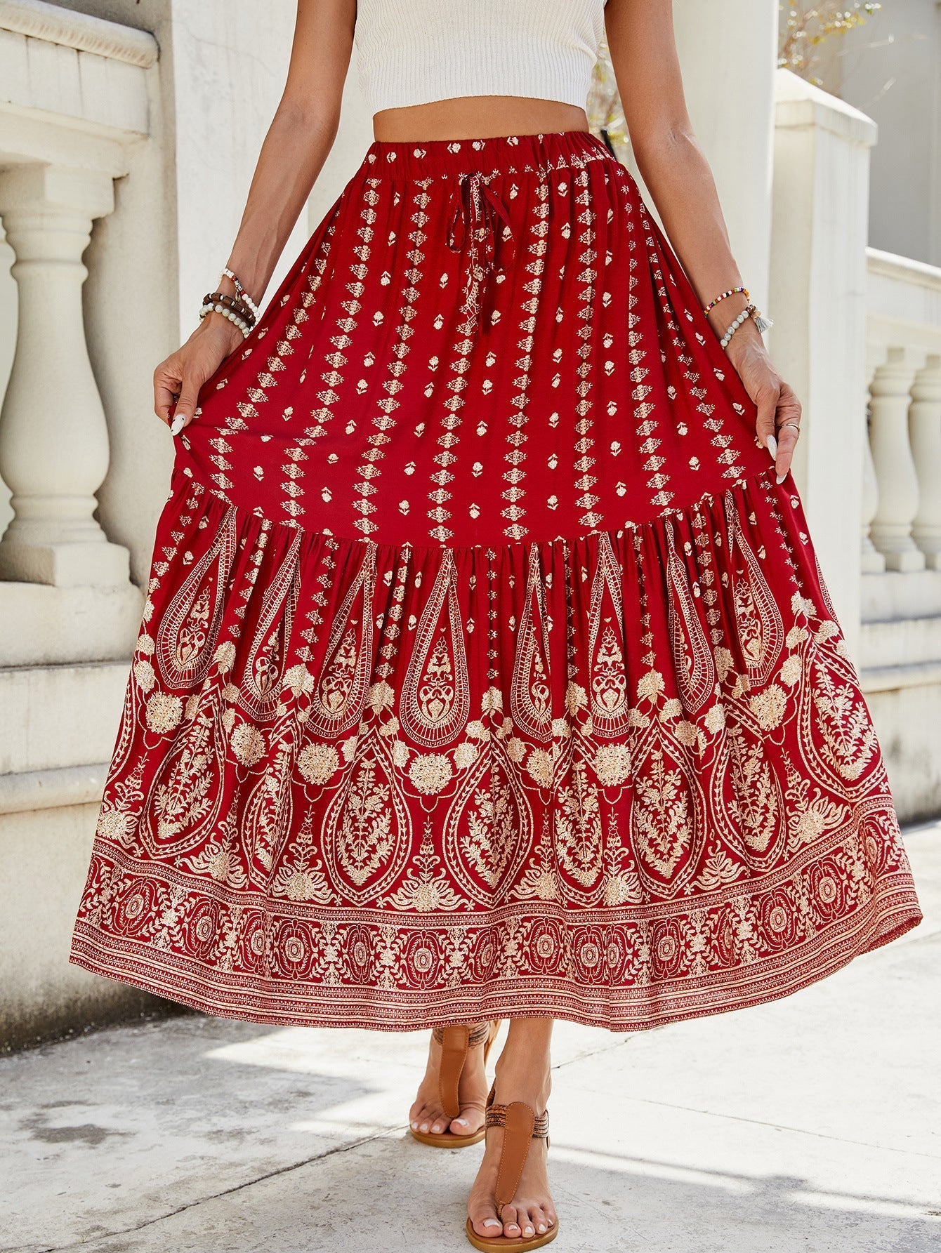 Diana – Weites Strandkleid Damen A-Linie Mit Print