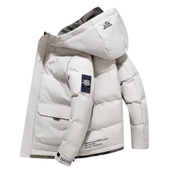Taktische Outdoor Pufferjacke mit Kapuze in Khaki