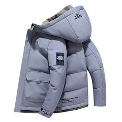 Taktische Outdoor Pufferjacke mit Kapuze in Grau