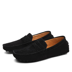 Dirk – Herren Wildleder Loafers im Italienischen Stil in Schwarz