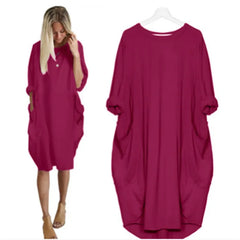 Renate® | Oversize-Kleid mit Taschen in Bordeaux