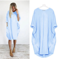 Renate® | Oversize-Kleid mit Taschen in Hellblau