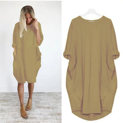 Renate® | Oversize-Kleid mit Taschen in Khaki