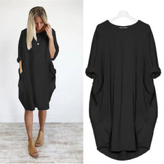 Renate® | Oversize-Kleid mit Taschen in Schwarz