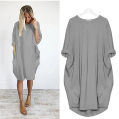 Renate® | Oversize-Kleid mit Taschen in Grau