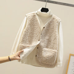 Hannah | Klassische Lammwoll Weste in Beige