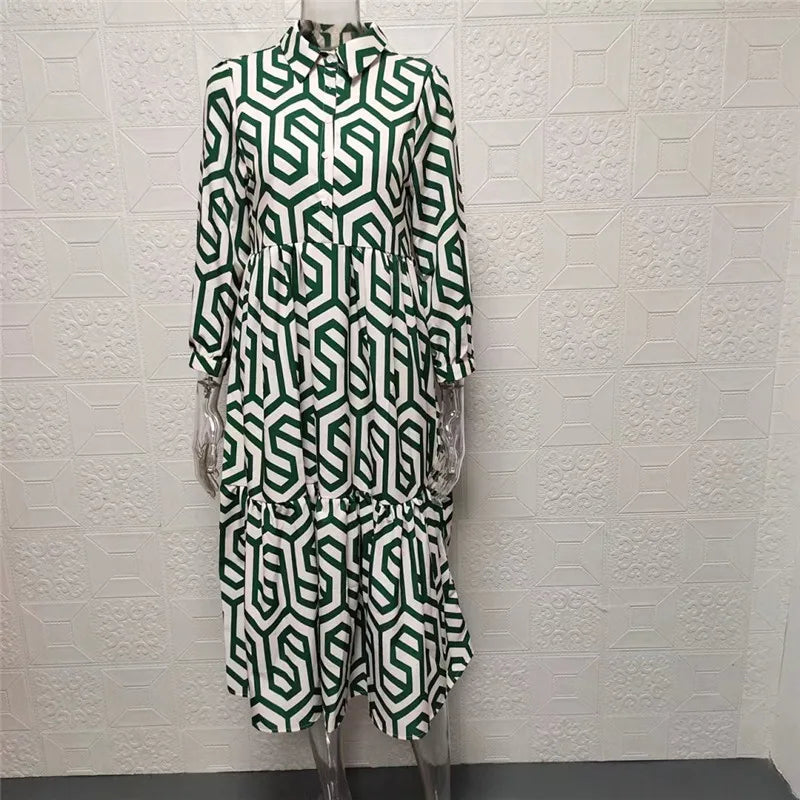 Drusilla - Damenkleid Mit V Ausschnitt Und Geometrischem Muster