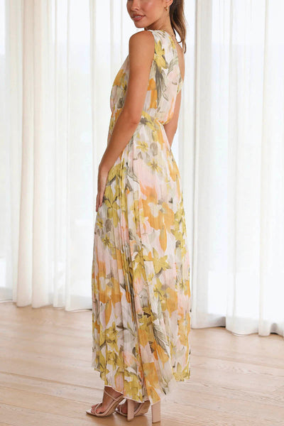 Dunja - Schulterfreies Maxikleid Mit Blumenmuster Für Damen