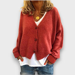 Shamira – Strickcardigan in Orangerot
