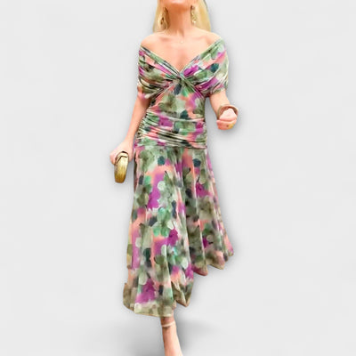 Aurora - Elegantes Maxikleid mit V-Ausschnitt
