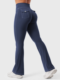 Vexaro | Flexibles Flared-Leggings für Damen Sommer in Marineblau