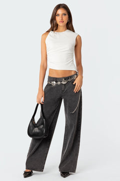 BLAIR™ | Die Retro-Flair-Low-Jeans in Schwarz