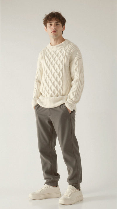 Abdal Strickpullover mit Rundhalsausschnitt