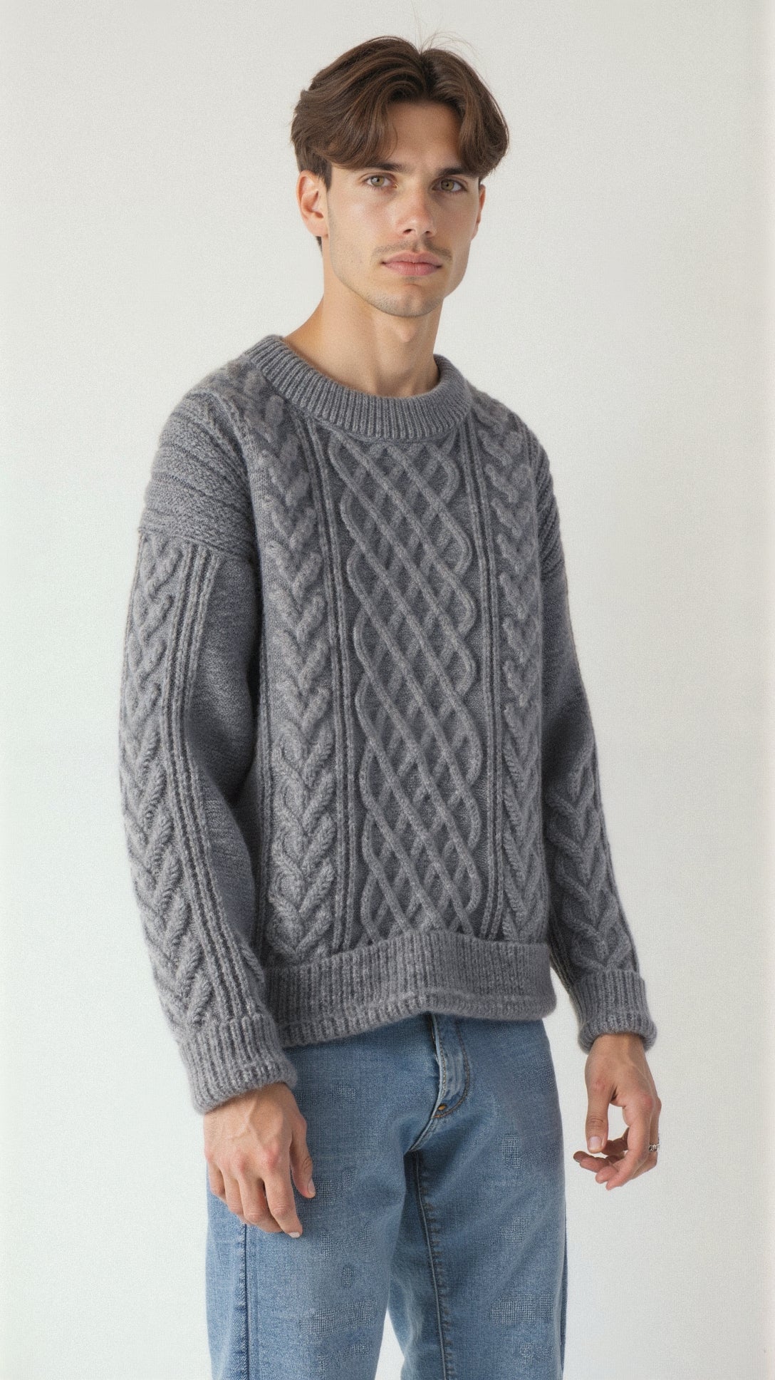 Abdal Strickpullover mit Rundhalsausschnitt