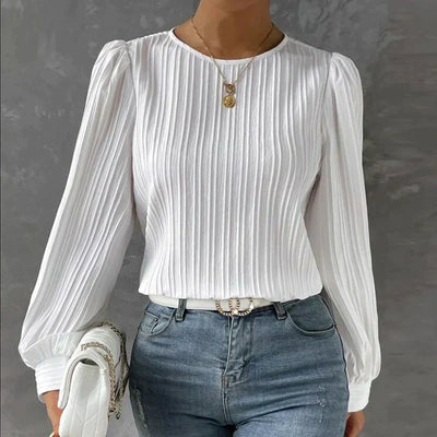 Carina - Bluse mit Streifen - Bluse mit Rundhalsausschnitt