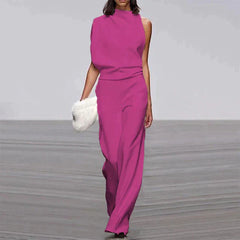 Katelyn - Müheloser Sommer-Glam-Overall in Rosa Rot
