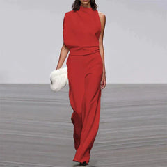 Katelyn - Müheloser Sommer-Glam-Overall in Rot