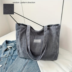 Elegante Damen-Cordhandtasche aus vielseitigem veganem Leder in Dunkelgrau