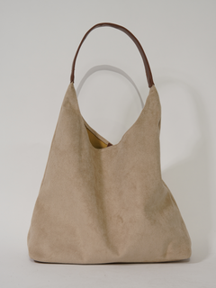 Elegante Damen-Ledertasche, vielseitiges Wildleder in Beige