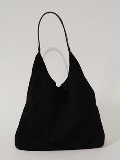Elegante Damen-Ledertasche, vielseitiges Wildleder in Schwarz