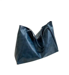 Elegante Damen-Schultertasche, mittelgroß, aus hochwertigem Synthetikgewebe in Blau
